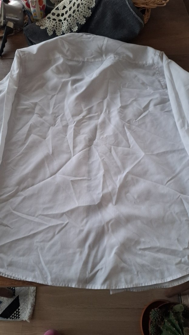 Düğmeli Beyaz  Erkek Gömlek - Görsel 3