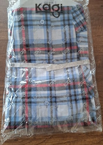 Kısa Kollu Gri Kareli Erkek Gömlek - Görsel 3