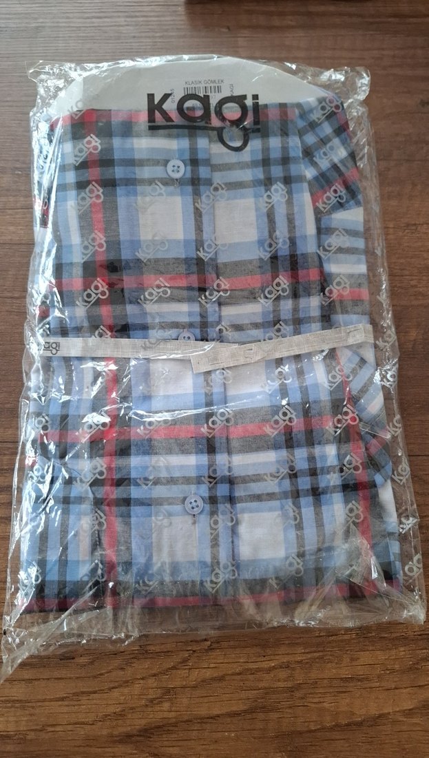 Kısa Kollu Gri Kareli Erkek Gömlek - Görsel 3