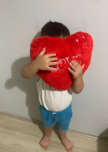 3 adet peluş kalpli yastık - Görsel 6