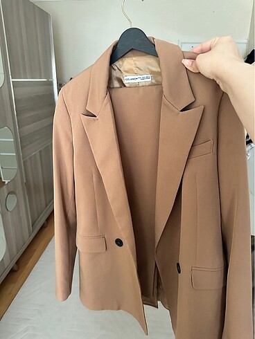 l Beden camel Renk Sütlü kahve blazer takım