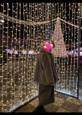 Melike Tatar Gri Suni Kürk Kaban - Görsel 2