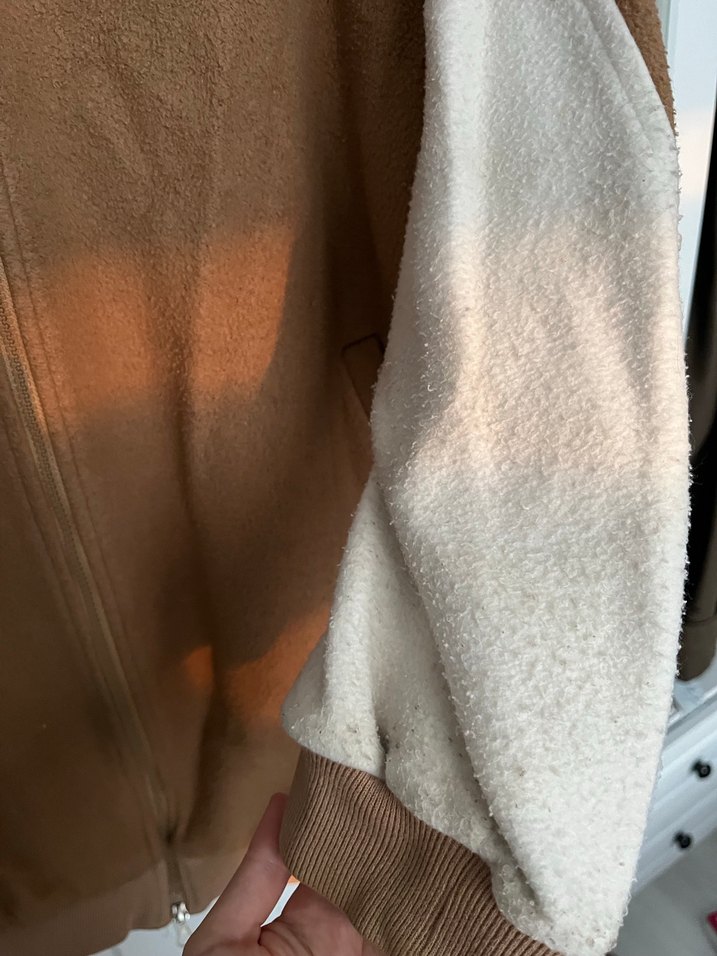 Detaylı Kahverengi Kadın Fermuarlı Ceket - Görsel 4