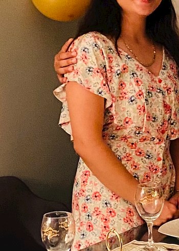 Kadın Bohem Çiçekli Uzun Elbise - Görsel 2