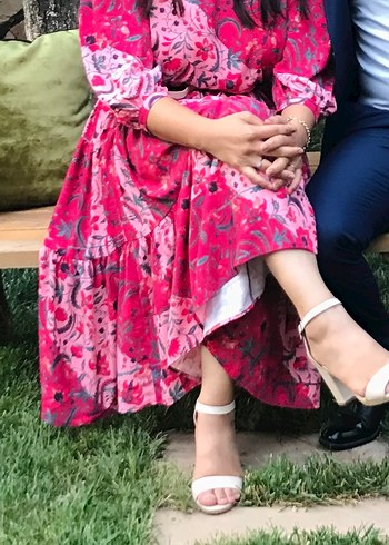 Pembe Bohem Renkli Uzun Elbise - Görsel 3