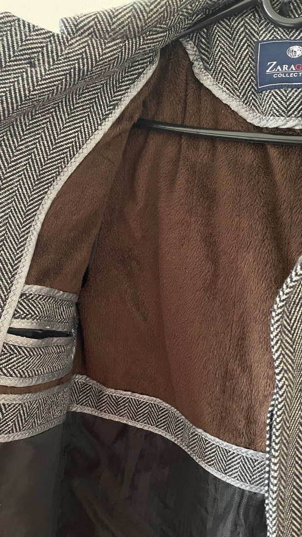 Düğmeli Gri Erkek Midi Kaban - Görsel 2