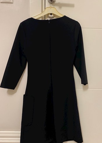 34 Beden Siyah Midi Fitted Elbise