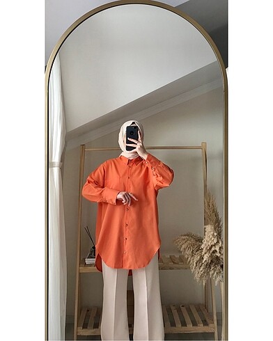 Metal Düğmeli Oversize Gömlek