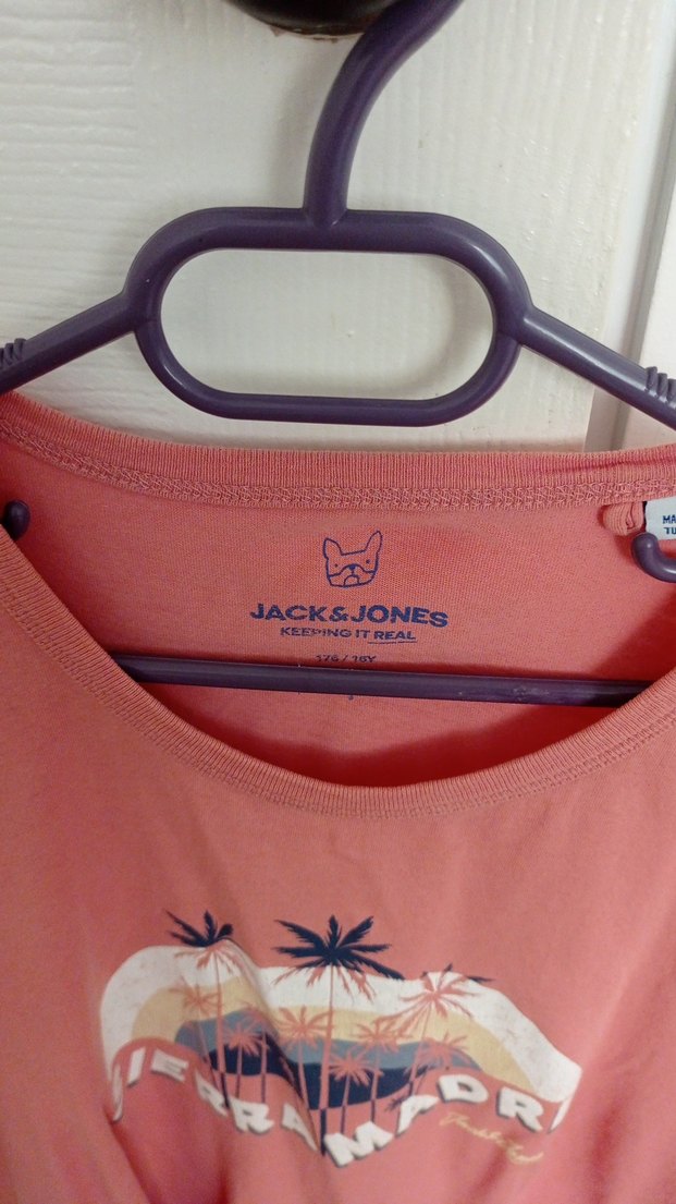 Pembe Baskılı Tişört Kısa Kollu, Rahat Kesim - Görsel 2