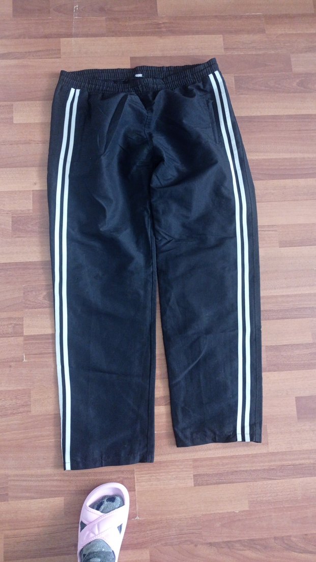 siyah Beyaz şeritli esofman - Görsel 2