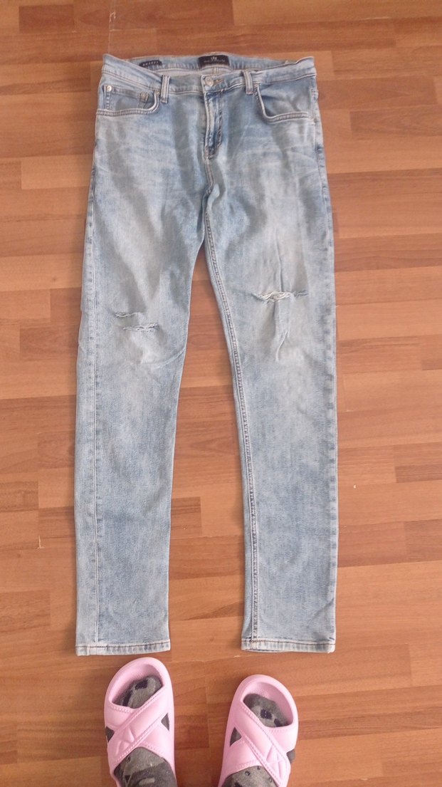 Bej Gri Erkek Denim Pantolon - Görsel 2