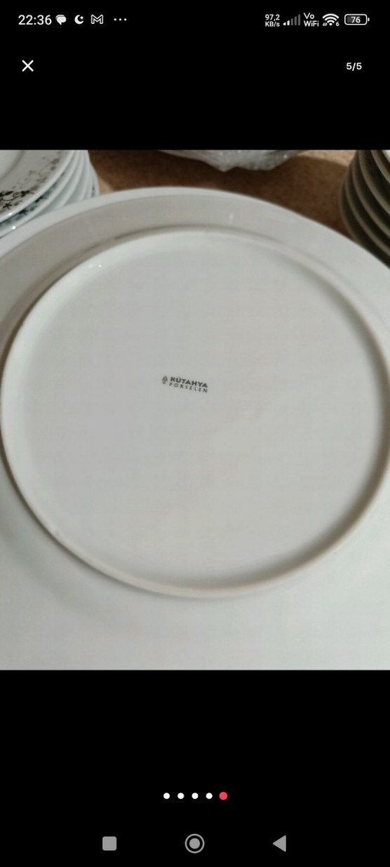 Beyaz ve Gri Desenli Yemek Tabağı Seti - Görsel 5