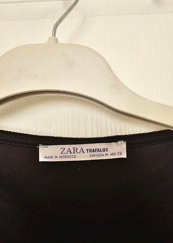 Zara Uzun Kollu Siyah Drape V Yakalı Kadife Kadın Elbise