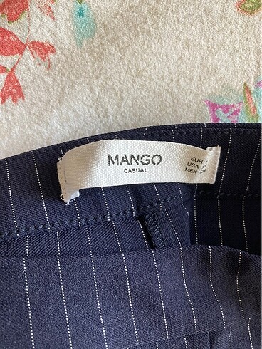 Mango Mango çizgili kumaş pantolon