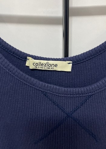 Collezione V Yaka Kolsuz Lacivert Kadın Triko Elbise