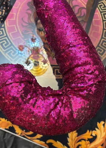 Pembe Payetli Yılan Desenli Emzirme ve Hamilelik Yastığı - Görsel 6