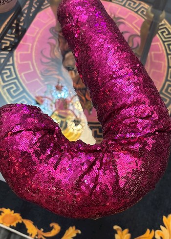 Pembe Payetli Yılan Desenli Emzirme ve Hamilelik Yastığı - Görsel 3