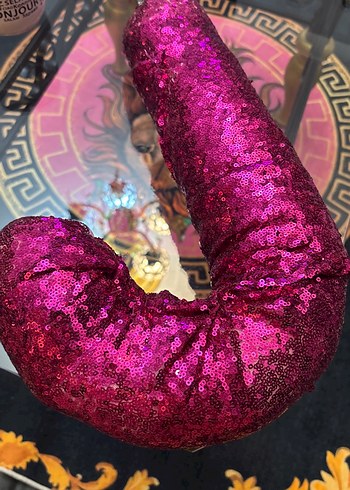 Pembe Payetli Yılan Desenli Emzirme ve Hamilelik Yastığı - Görsel 5