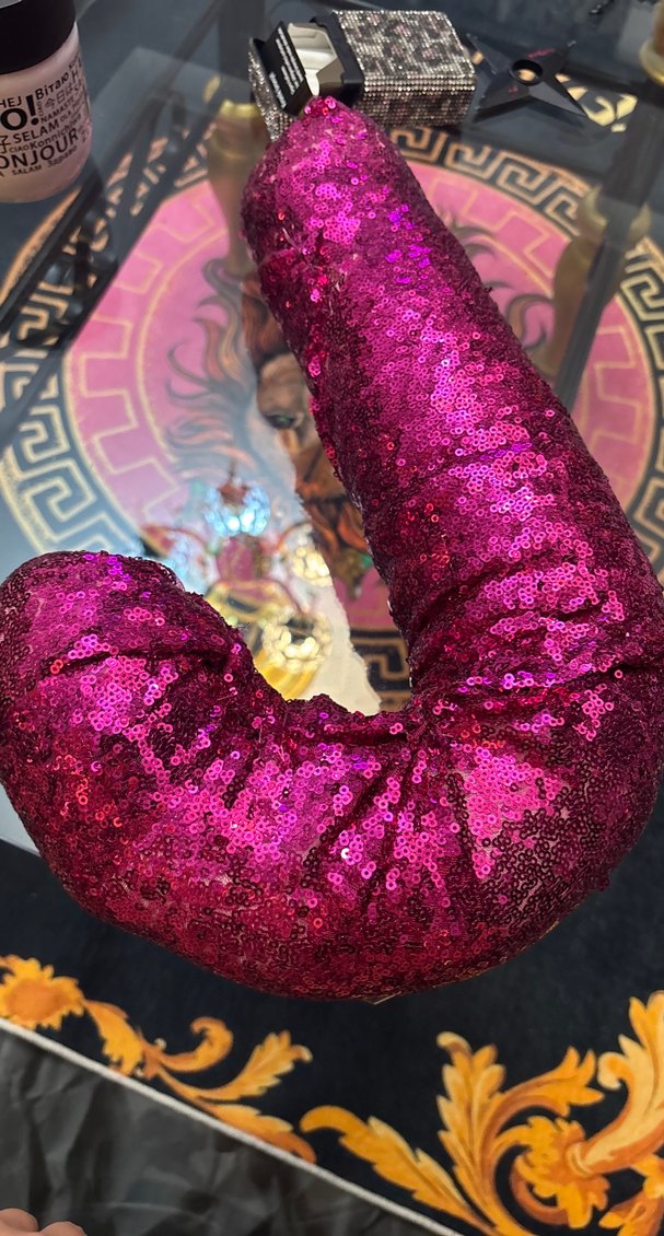 Pembe Payetli Yılan Desenli Emzirme ve Hamilelik Yastığı - Görsel 4