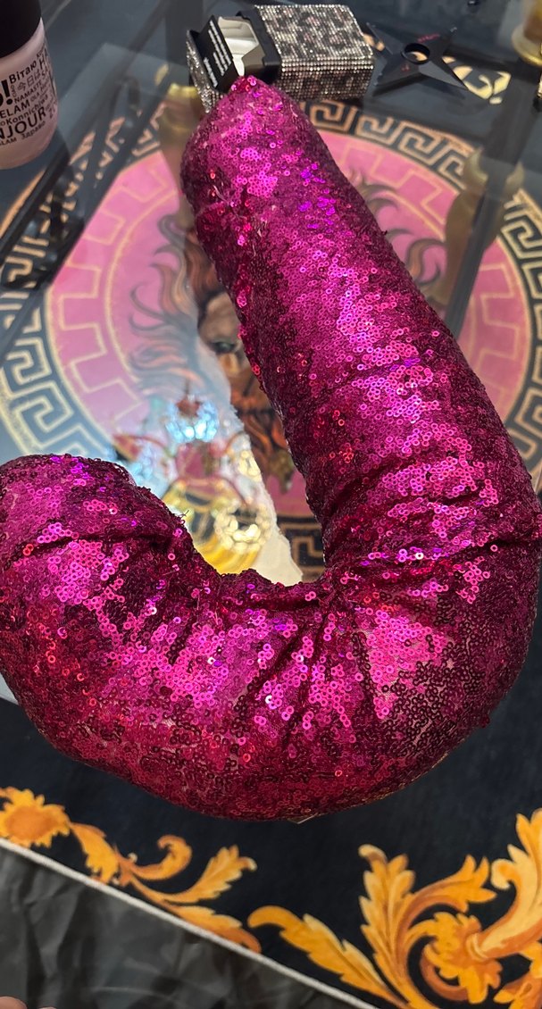 Pembe Payetli Yılan Desenli Emzirme ve Hamilelik Yastığı - Görsel 2