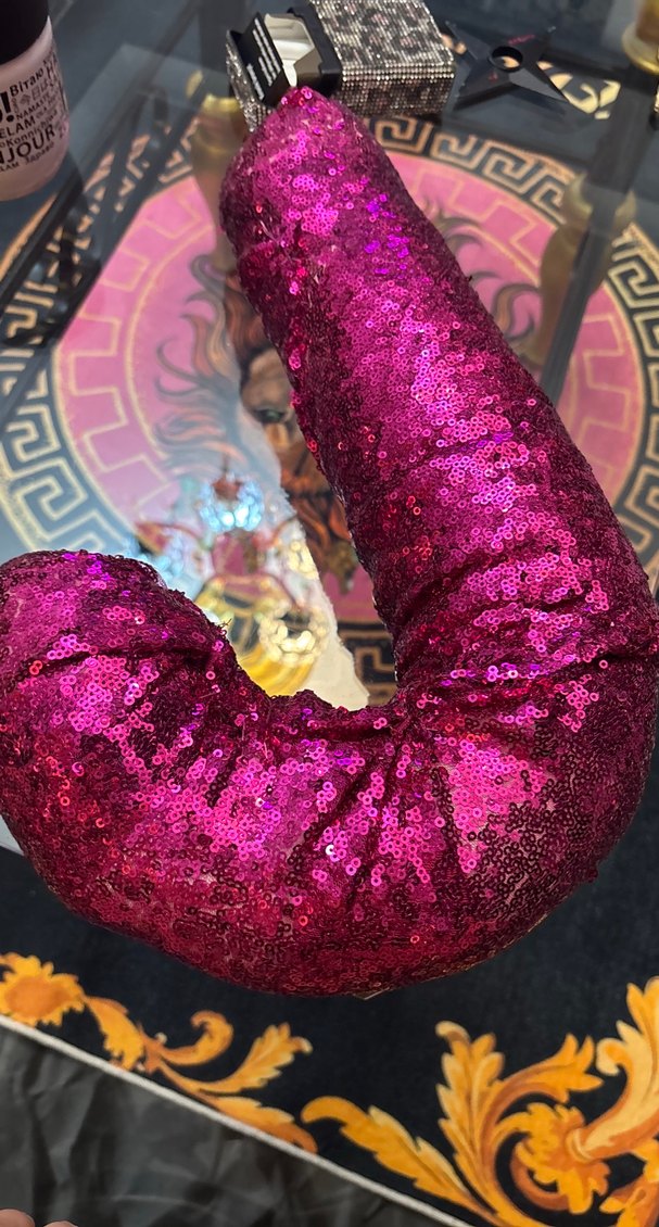 Pembe Payetli Yılan Desenli Emzirme ve Hamilelik Yastığı - Görsel 3