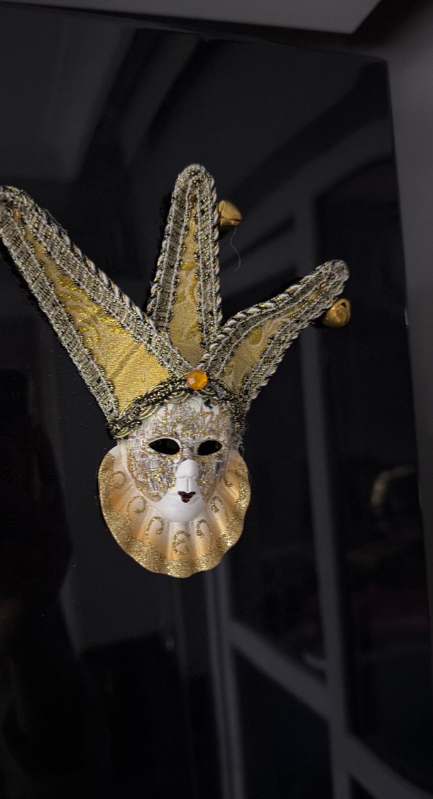 Altın Renkli Karnaval Maskesi - Görsel 3