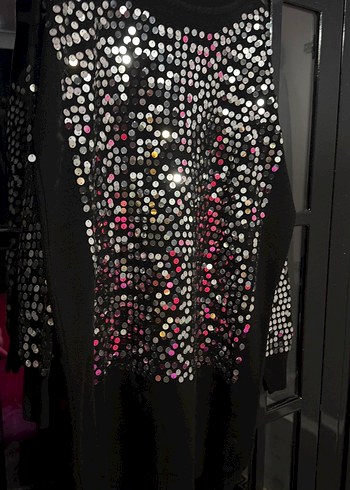 Parlak Payetli Kadın Uzun Kollu Tunik - Görsel 2