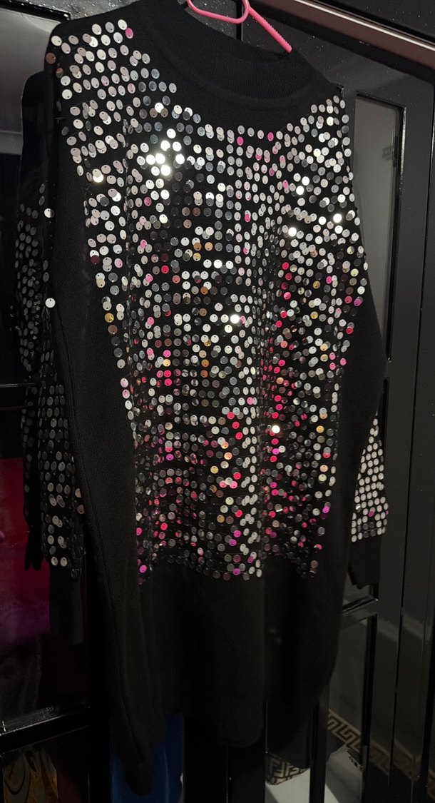 Parlak Payetli Kadın Uzun Kollu Tunik - Görsel 3