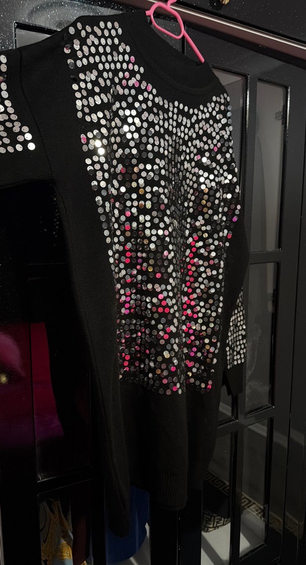 Parlak Payetli Kadın Uzun Kollu Tunik - Görsel 5