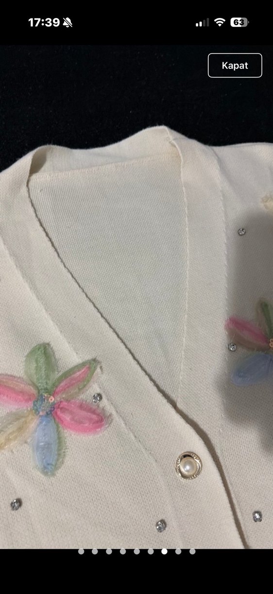 Çiçek Desenli Pastel Renkli Hırka - Görsel 4