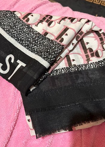 Örgü Dokulu Pembe Kadın Şal - Görsel 5