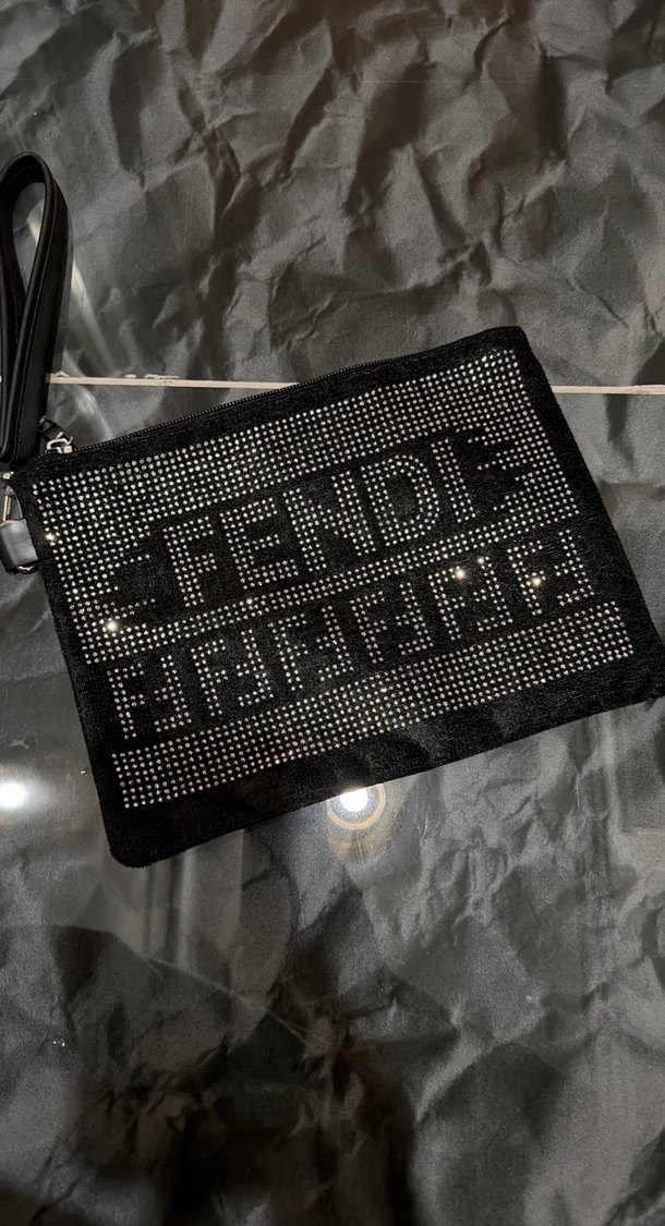 Siyah Deri Kadın El Çantası Payetli - Görsel 2