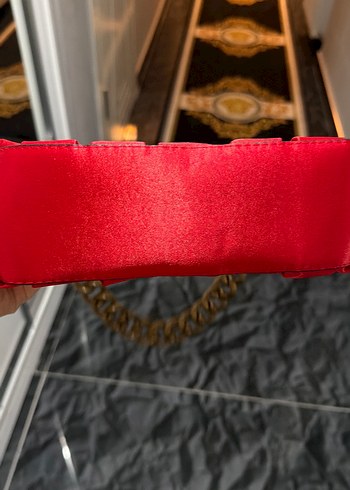 Kırmızı Zincir Detaylı Kadın Çanta - Görsel 5