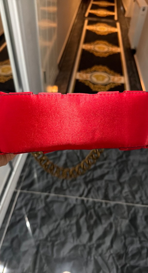 Kırmızı Zincir Detaylı Kadın Çanta - Görsel 5