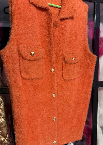 Düğmeli Kahverengi Kadın Yelek - Görsel 6