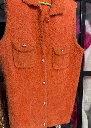 Düğmeli Kahverengi Kadın Yelek - Görsel 2