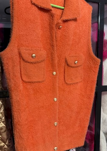 Düğmeli Kahverengi Kadın Yelek - Görsel 5