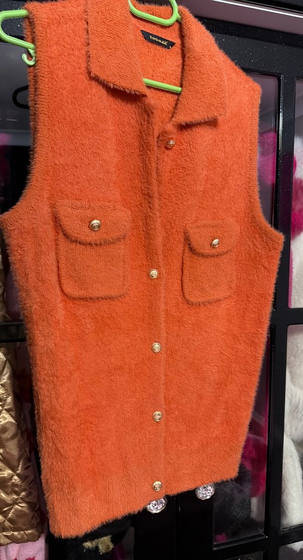 Düğmeli Kahverengi Kadın Yelek - Görsel 5