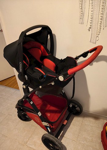 Koyu Kırmızı Casual Bebek Arabası - Görsel 5