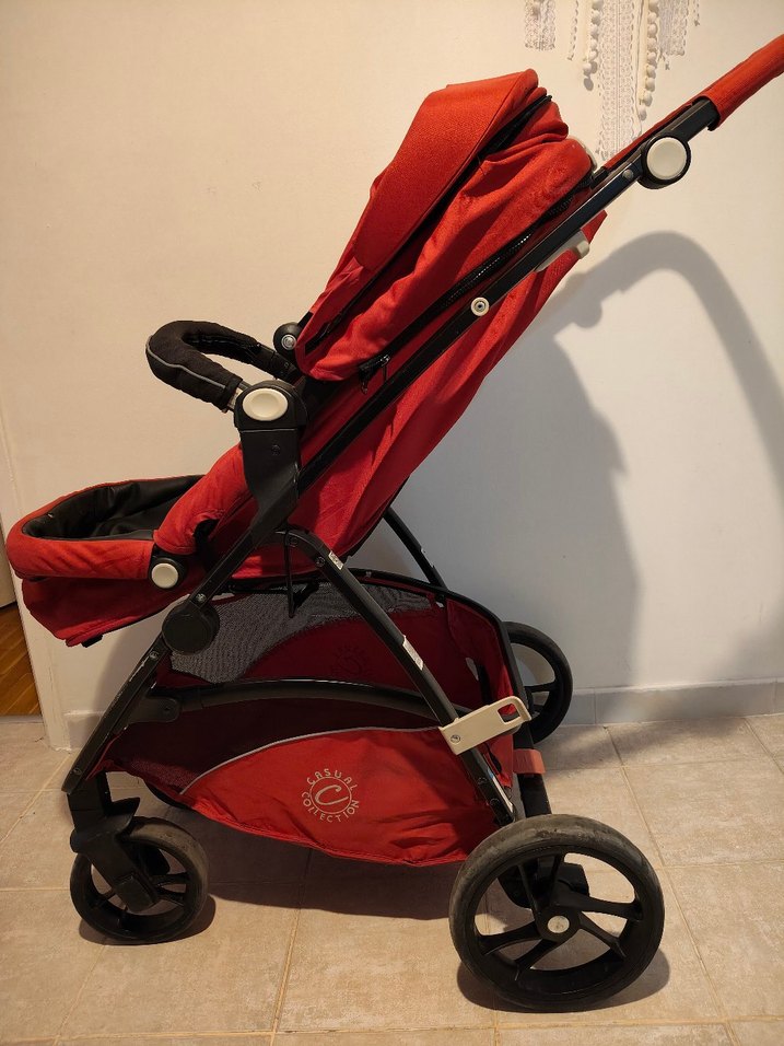 Koyu Kırmızı Casual Bebek Arabası - Görsel 3