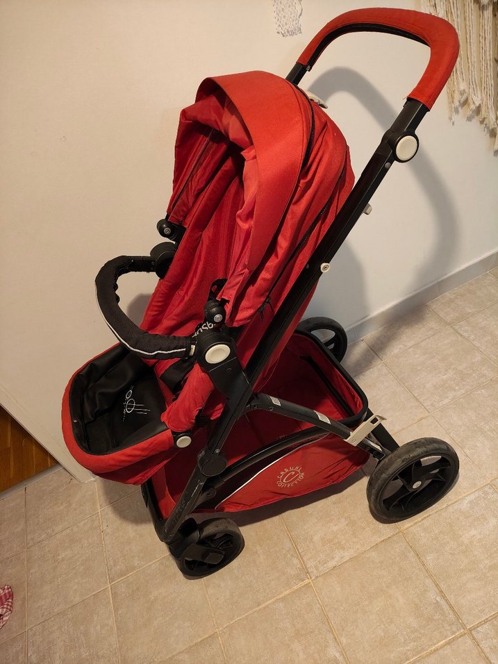 Koyu Kırmızı Casual Bebek Arabası - Görsel 2