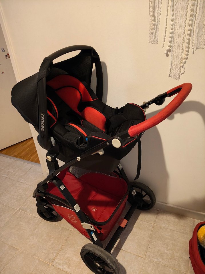 Koyu Kırmızı Casual Bebek Arabası - Görsel 5