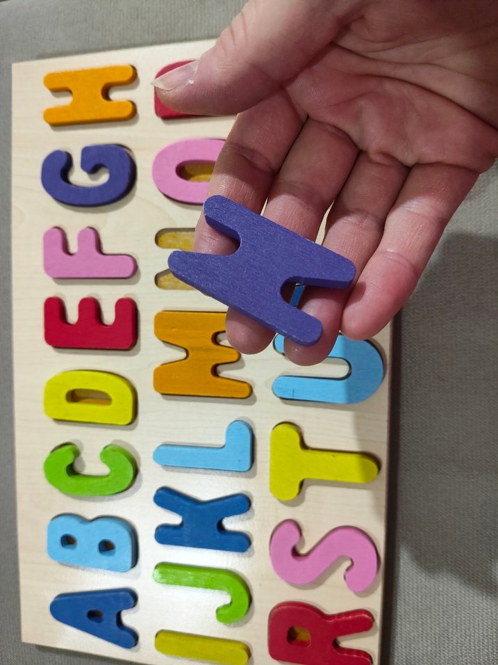 ahşap puzzle alfabe harfler - Görsel 3