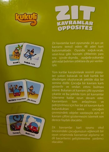 zıt kavramlar oyun kartları - Görsel 3