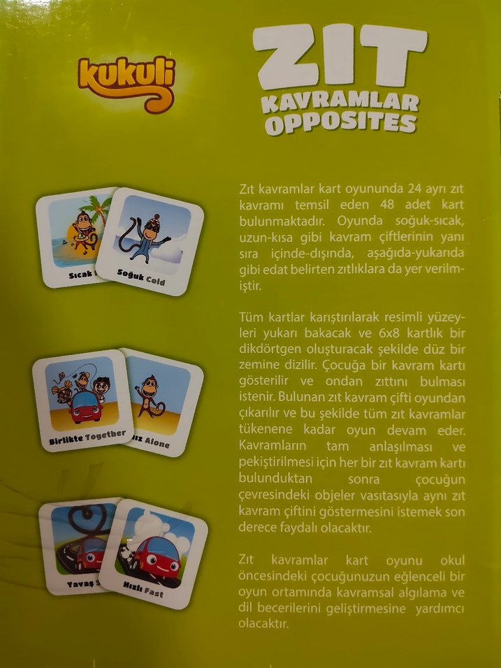 zıt kavramlar oyun kartları - Görsel 3