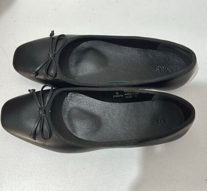 Siyah Fiyonk Detaylı Kadın Düz Ayakkabı - Görsel 2