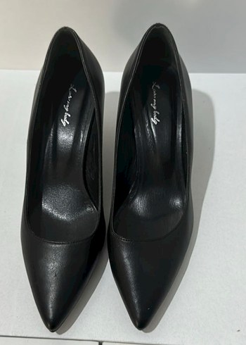 Siyah Minimalist Stiletto Topuklu Kadın Ayakkabı - Görsel 4