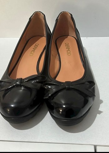 Siyah Fiyonklu Blok Topuklu Kadın Babet - Görsel 2