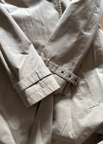 Düğmeli Bej Midi Erkek Trençkot - Görsel 4