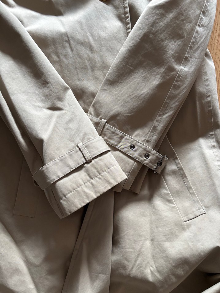 Düğmeli Bej Midi Erkek Trençkot - Görsel 4